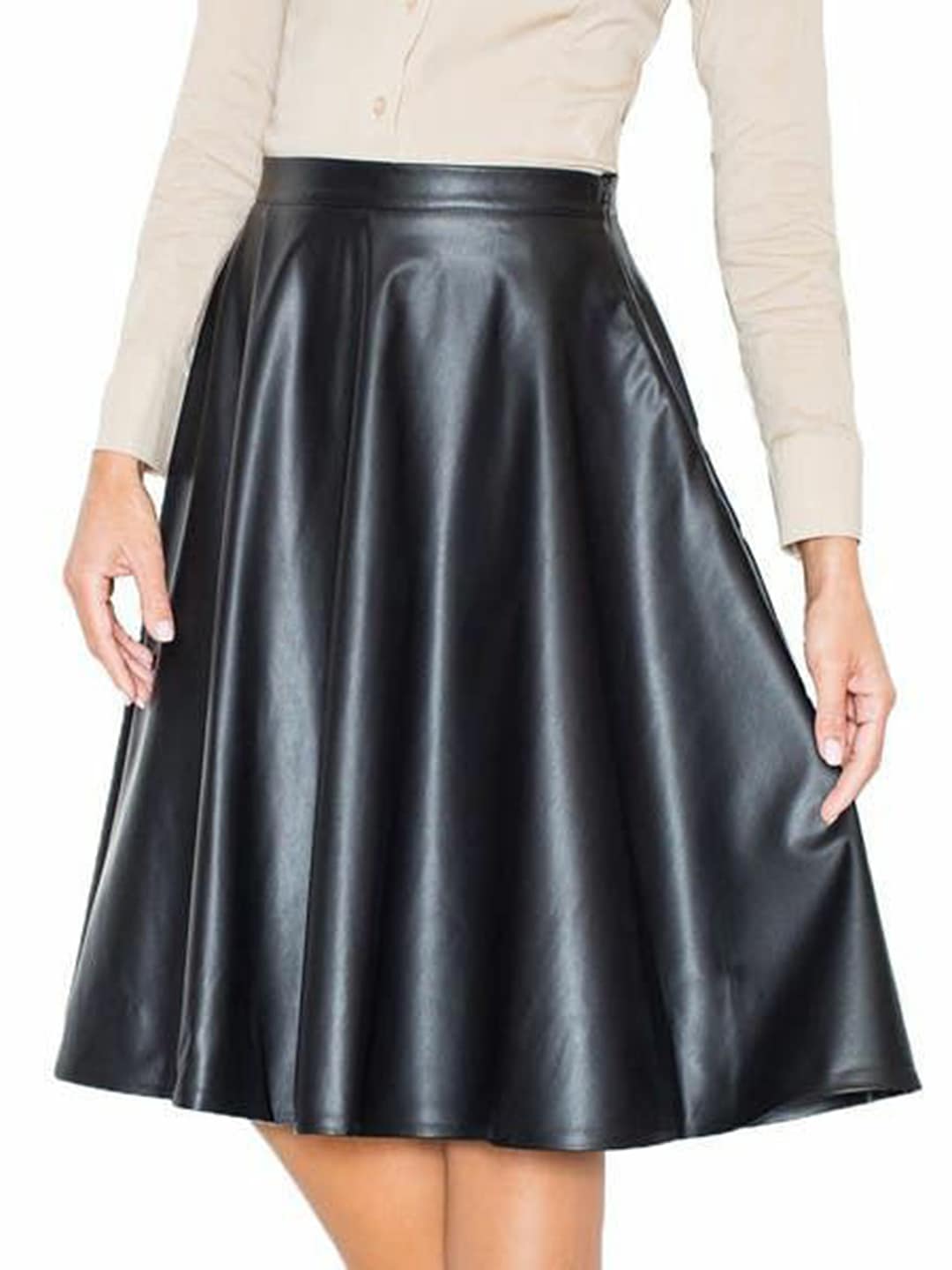 Black leather skirt